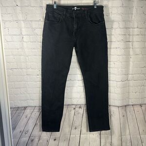 7 For All Mankind Men's THE STRAIGHT Stretch Jeans Luxe Performance 36 Black